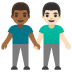 👨🏾‍🤝‍👨🏻 men holding hands: medium-dark skin tone, light skin tone display on Google